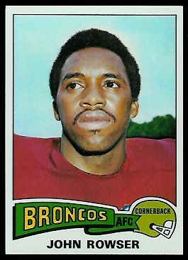 John Rowser 1975 Topps football card