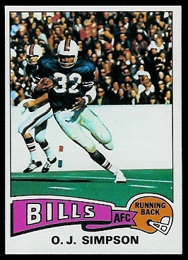 O.J. Simpson 1975 Topps football card