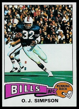 O.J. Simpson 1975 Topps football card O.J. Simpson 1975 Topps football card