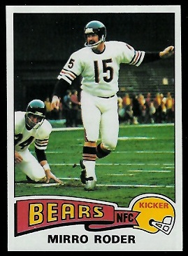 Mirro Roder 1975 Topps football card