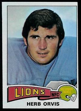 Herb Orvis 1975 Topps football card