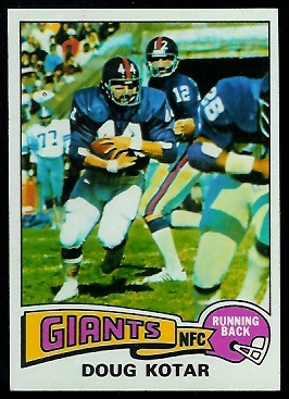 Doug Kotar 1975 Topps football card