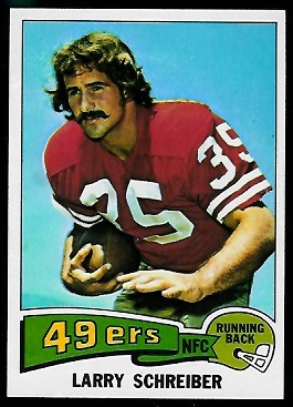 Larry Schreiber 1975 Topps football card