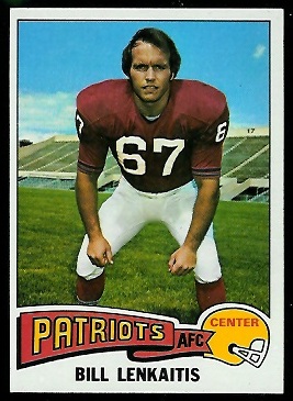 Bill Lenkaitis 1975 Topps football card