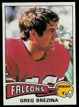 Greg Brezina 1975 Topps football card