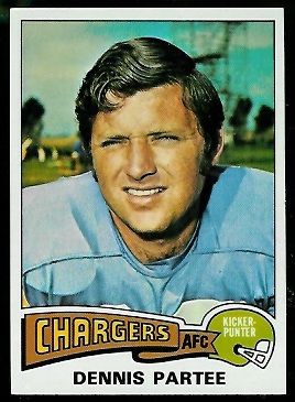 Dennis Partee 1975 Topps football card