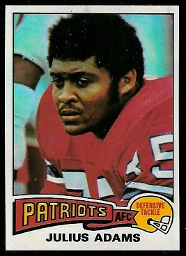 Julius Adams 1975 Topps football card