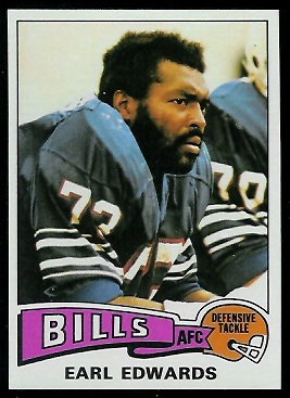 Earl Edwards 1975 Topps football card