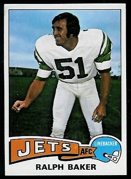 Ralph Baker 1975 Topps football card