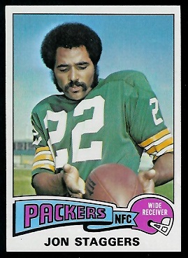 Jon Staggers 1975 Topps football card Jon Staggers 1975 Topps football card