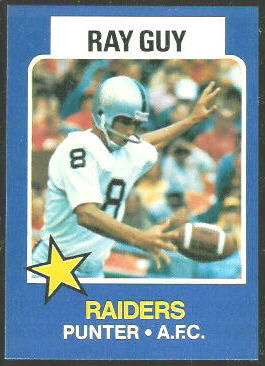 Ray Guy 1975 Wonder Bread football card