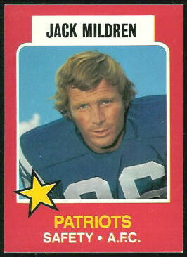 Jack Mildren 1975 Wonder Bread football card