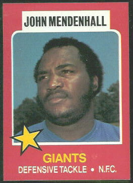 John Mendenhall 1975 Wonder Bread football card