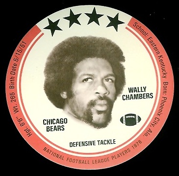 Wally Chambers 1976 Buckmans Discs football card Wally Chambers 1976 Buckmans Discs football card