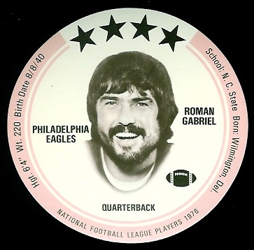 Roman Gabriel 1976 Buckmans Discs football card