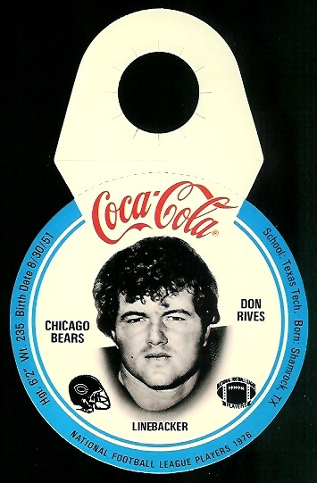 Don Rives 1976 Coke Bears Discs football card