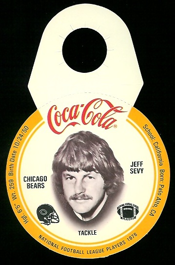 Jeff Sevy 1976 Coke Bears Discs football card