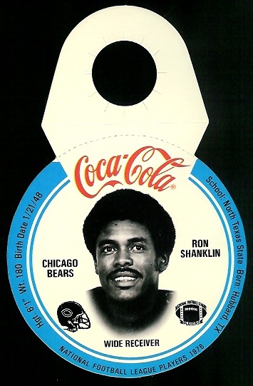 Ron Shanklin 1976 Coke Bears Discs football card