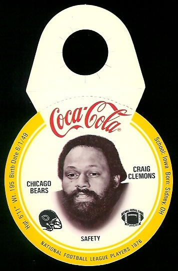 Craig Clemons 1976 Coke Bears Discs football card Craig Clemons 1976 Coke Bears Discs football card