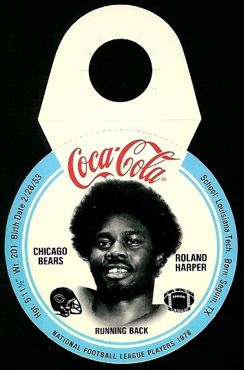 Roland Harper 1976 Coke Bears Discs football card