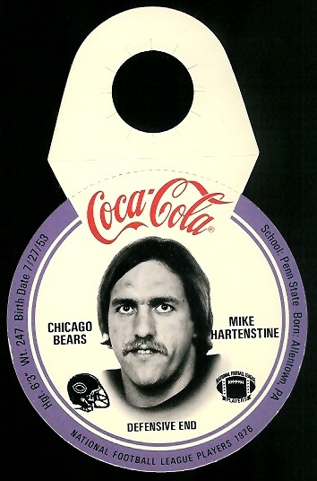 Mike Hartenstine 1976 Coke Bears Discs football card