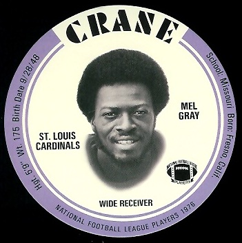 Mel Gray 1976 Crane Discs football card