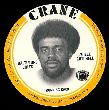 Lydell Mitchell 1976 Crane Discs football card