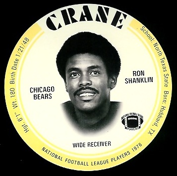Ron Shanklin 1976 Crane Discs football card