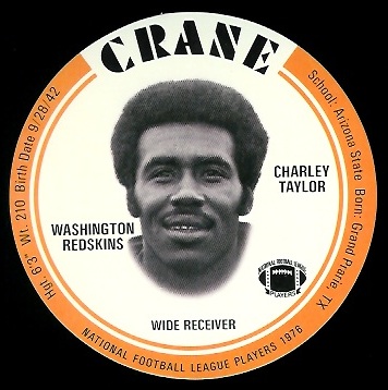 Charley Taylor 1976 Crane Discs football card