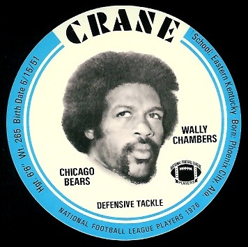 Wally Chambers 1976 Crane Discs football card
