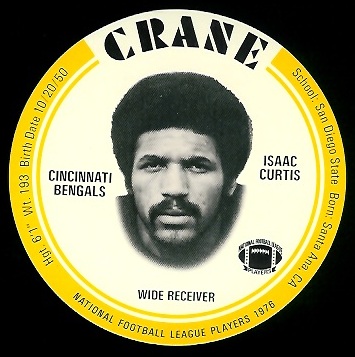 Isaac Curtis 1976 Crane Discs football card