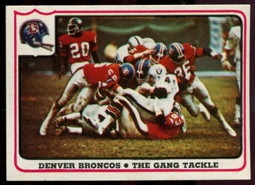 Denver Broncos - The Gang Tackle 1976 Fleer Team Action football card