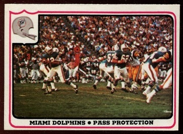 Miami Dolphins - Pass Protection 1976 Fleer Team Action football card