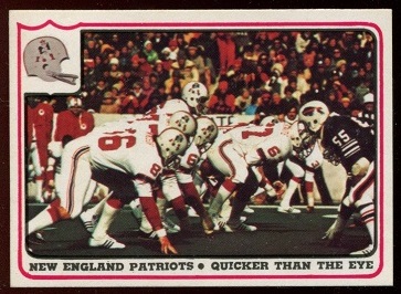 New England Patriots - Quicker Than the Eye 1976 Fleer Team Action football card