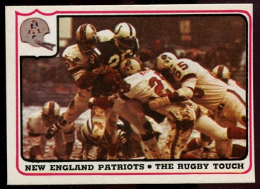 New England Patriots - The Rugby Touch 1976 Fleer Team Action football card