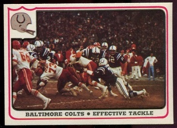 Baltimore Colts - Effective Tackle 1976 Fleer Team Action football card