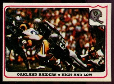 Oakland Raiders - High and Low 1976 Fleer Team Action football card