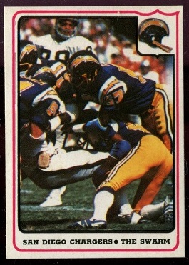 San Diego Chargers - The Swarm 1976 Fleer Team Action football card