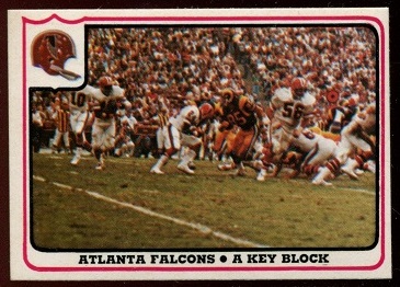 Atlanta Falcons - A Key Block 1976 Fleer Team Action football card