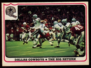 Dallas Cowboys - The Big Return 1976 Fleer Team Action football card