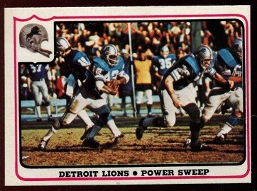 Detroit Lions - Power Sweep 1976 Fleer Team Action football card