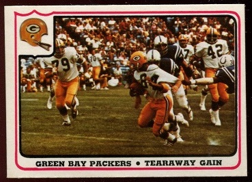 Green Bay Packers - Tearaway Gain 1976 Fleer Team Action football card