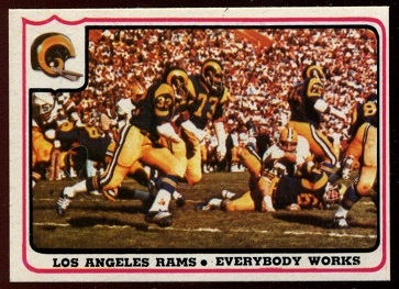 Los Angeles Rams - Everybody Works 1976 Fleer Team Action football card