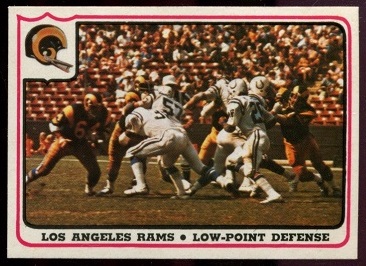 Los Angeles Rams - Low-Point Defense 1976 Fleer Team Action football card