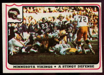 Minnesota Vikings - A Stingy Defense 1976 Fleer Team Action football card