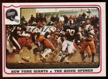 New York Giants - The Quick Opener 1976 Fleer Team Action football card