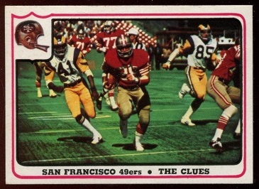 San Francisco 49ers - The Clues 1976 Fleer Team Action football card San Francisco 49ers - The Clues 1976 Fleer Team Action football card