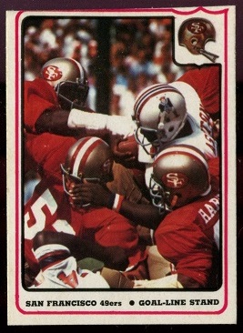 San Francisco 49ers - Goal-Line Stand 1976 Fleer Team Action football card San Francisco 49ers - Goal-Line Stand 1976 Fleer Team Action football card
