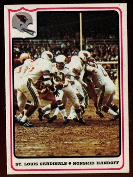 St. Louis Cardinals - Nonskid Handoff 1976 Fleer Team Action football card