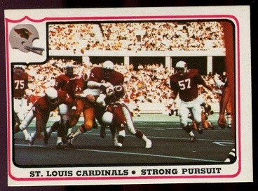 St. Louis Cardinals - Strong Pursuit 1976 Fleer Team Action football card